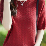 Loose-fitting versatile pure cotton short sleeve T-shirt - liwisi