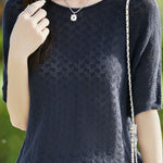 Loose-fitting versatile pure cotton short sleeve T-shirt - liwisi