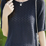 Loose-fitting versatile pure cotton short sleeve T-shirt - liwisi