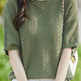 Loose-fitting versatile pure cotton short sleeve T-shirt - liwisi
