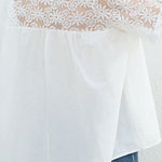 Loose T-Shirt with Lace Patchwork - liwisi