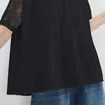 Loose T-Shirt with Lace Patchwork - liwisi