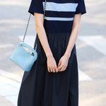 Casual Color-Block Striped A-Line Dress - liwisi