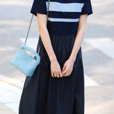 Casual Color-Block Striped A-Line Dress - liwisi