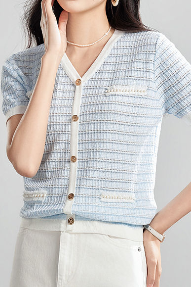 Elegant and Stylish Color-Block Striped Knit Top - liwisi