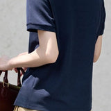 Casual Polo Shirt with Contrast Trim and Embroidery - liwisi