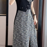Trendy Asymmetrical Patchwork Dress for Work - liwisi