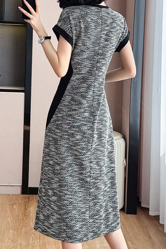 Trendy Asymmetrical Patchwork Dress for Work - liwisi