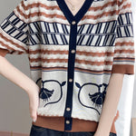 Trendy Casual Knit Top with Artistic Print - liwisi