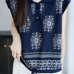 Fashionable knitted jacquard polo top - liwisi