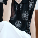 Fashionable knitted jacquard polo top - liwisi