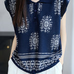 Fashionable knitted jacquard polo top - liwisi