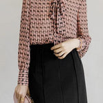 Elegant V-neck bow-tie strap shirt - liwisi