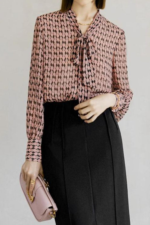 Elegant V-neck bow-tie strap shirt - liwisi