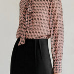 Elegant V-neck bow-tie strap shirt - liwisi