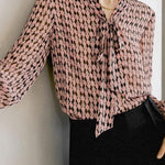 Elegant V-neck bow-tie strap shirt - liwisi