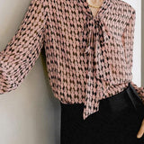 Elegant V-neck bow-tie strap shirt - liwisi