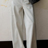 Fashionable casual high-waisted wide-leg jeans