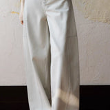 Fashionable casual high-waisted wide-leg jeans