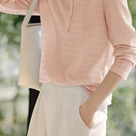 Casual fake two-piece spliced crinkled texture T-shirt - liwisi
