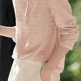 Casual fake two-piece spliced crinkled texture T-shirt - liwisi