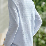 Casual fake two-piece spliced crinkled texture T-shirt - liwisi
