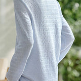 Casual fake two-piece spliced crinkled texture T-shirt - liwisi
