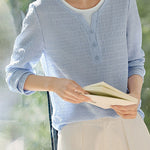 Casual fake two-piece spliced crinkled texture T-shirt - liwisi