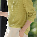 Casual fake two-piece spliced crinkled texture T-shirt - liwisi