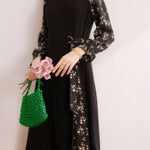 Elegant retro spliced floral dress - liwisi