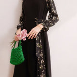 Elegant retro spliced floral dress - liwisi