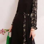 Elegant retro spliced floral dress - liwisi