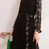 Elegant retro spliced floral dress - liwisi