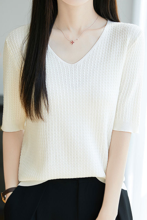 Casual loose knit sweater - liwisi