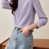 Early Autumn Casual Textured Long-Sleeve T-Shirt - liwisi