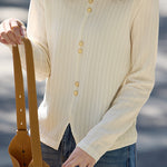 Early Autumn Casual Textured Long-Sleeve T-Shirt - liwisi