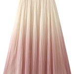 Elegant Gradient Pleated Midi Skirt - liwisi