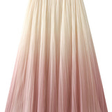 Elegant Gradient Pleated Midi Skirt - liwisi
