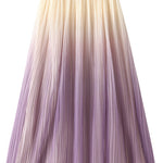 Elegant Gradient Pleated Midi Skirt - liwisi