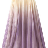Elegant Gradient Pleated Midi Skirt - liwisi