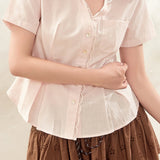 Elegant Fitted Lace Short-Sleeve Shirt - liwisi