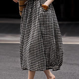 Casual Loose Elastic Waist Lantern Skirt - liwisi