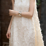 Elegant Textured Sleeveless Dress - liwisi