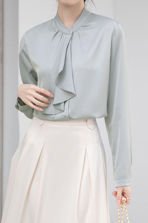 Elegant Commuter Bow Tie Shirt - liwisi