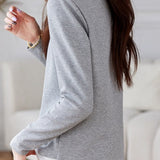 Early Autumn Casual Layered Long Sleeve T-shirt