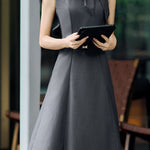 Elegant Vintage Bow A-line Dress - liwisi