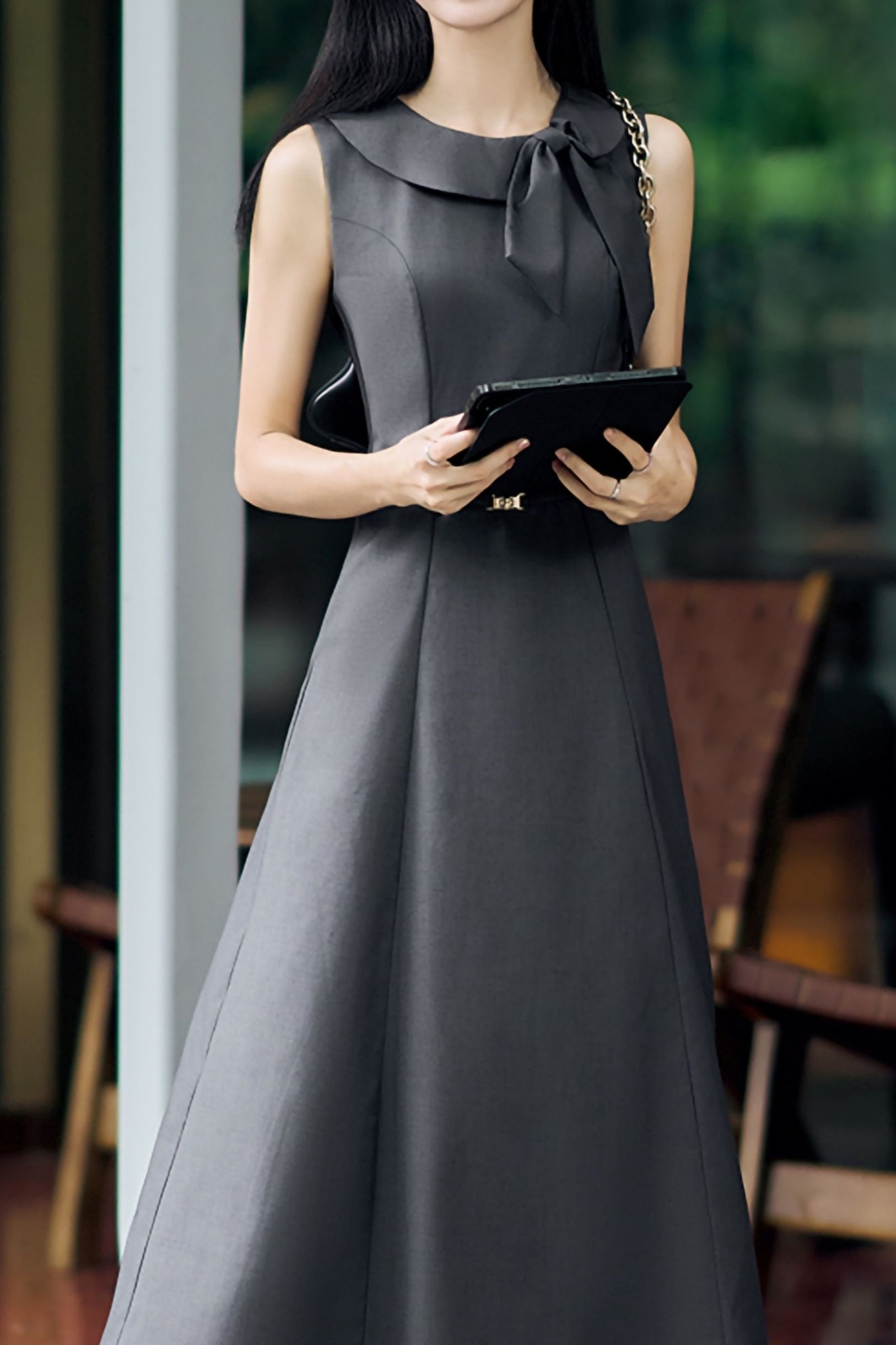 Elegant Vintage Bow A-line Dress - liwisi