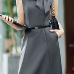 Elegant Vintage Bow A-line Dress - liwisi