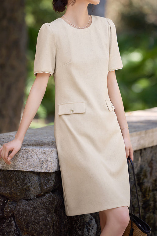 Elegant Textured Pearl Dress - liwisi
