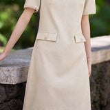 Elegant Textured Pearl Dress - liwisi